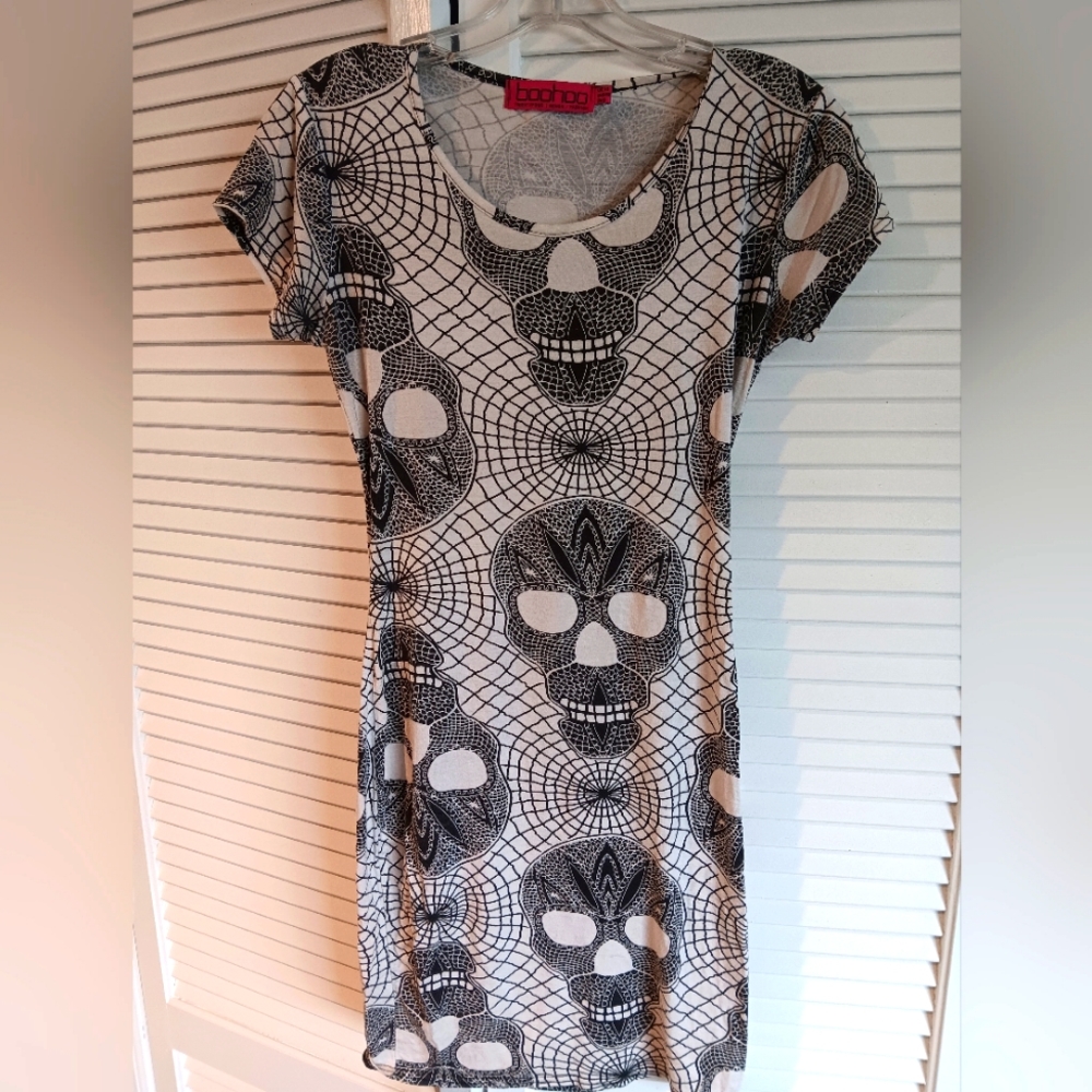 Skull bodycon mini dress
